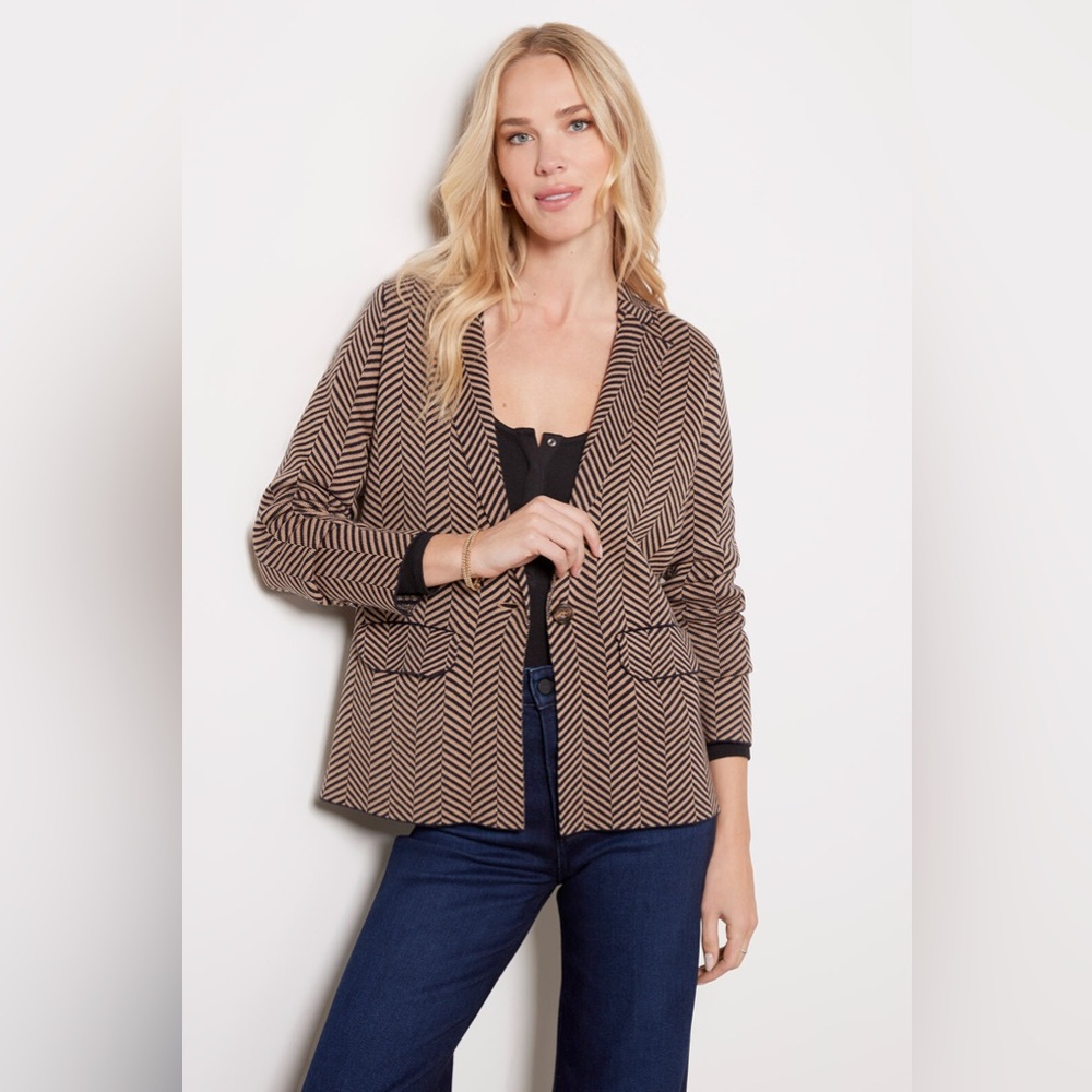 Evereve, Cornelia Herringbone Blazer, Sz M
